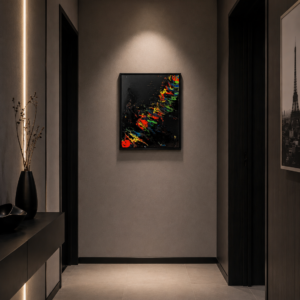 Fire Fish – Peinture abstraite contemporaine 24 x 30 cm