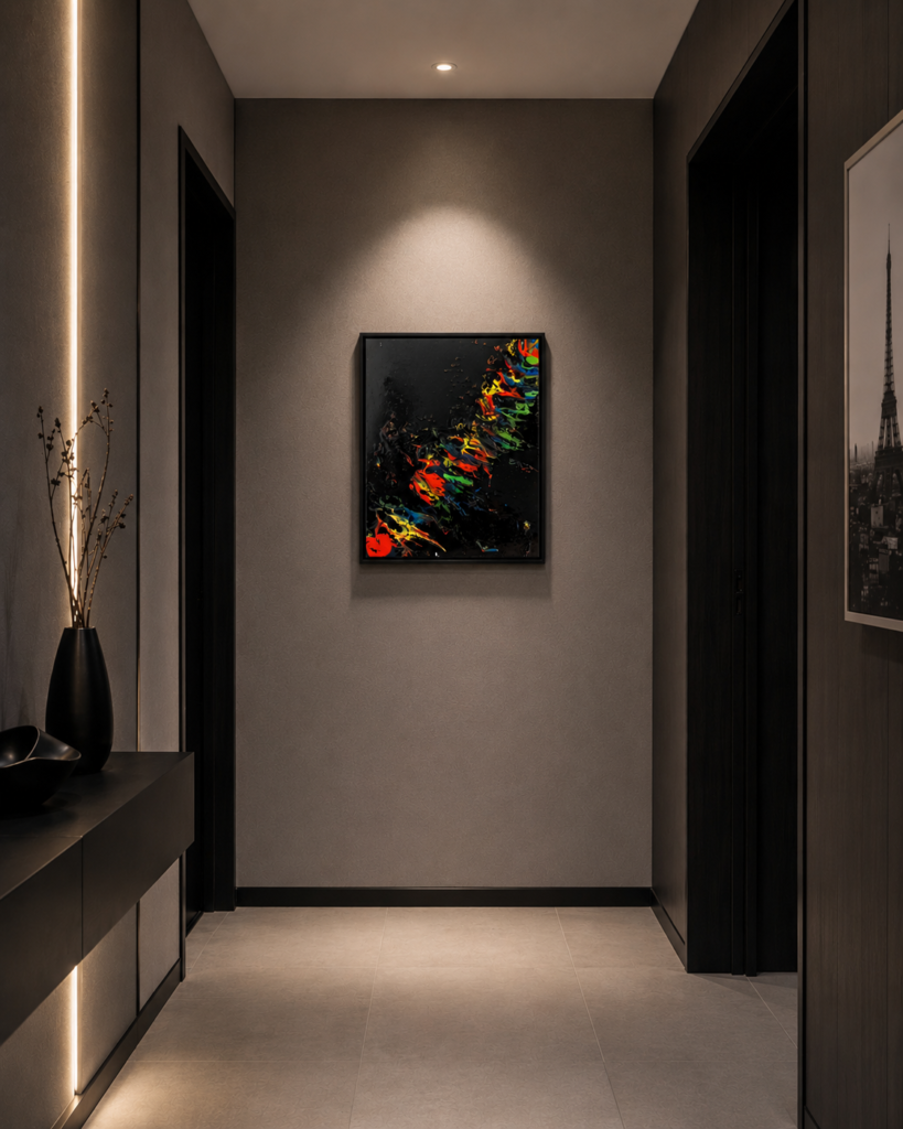 Fire Fish – Peinture abstraite contemporaine 24 x 30 cm